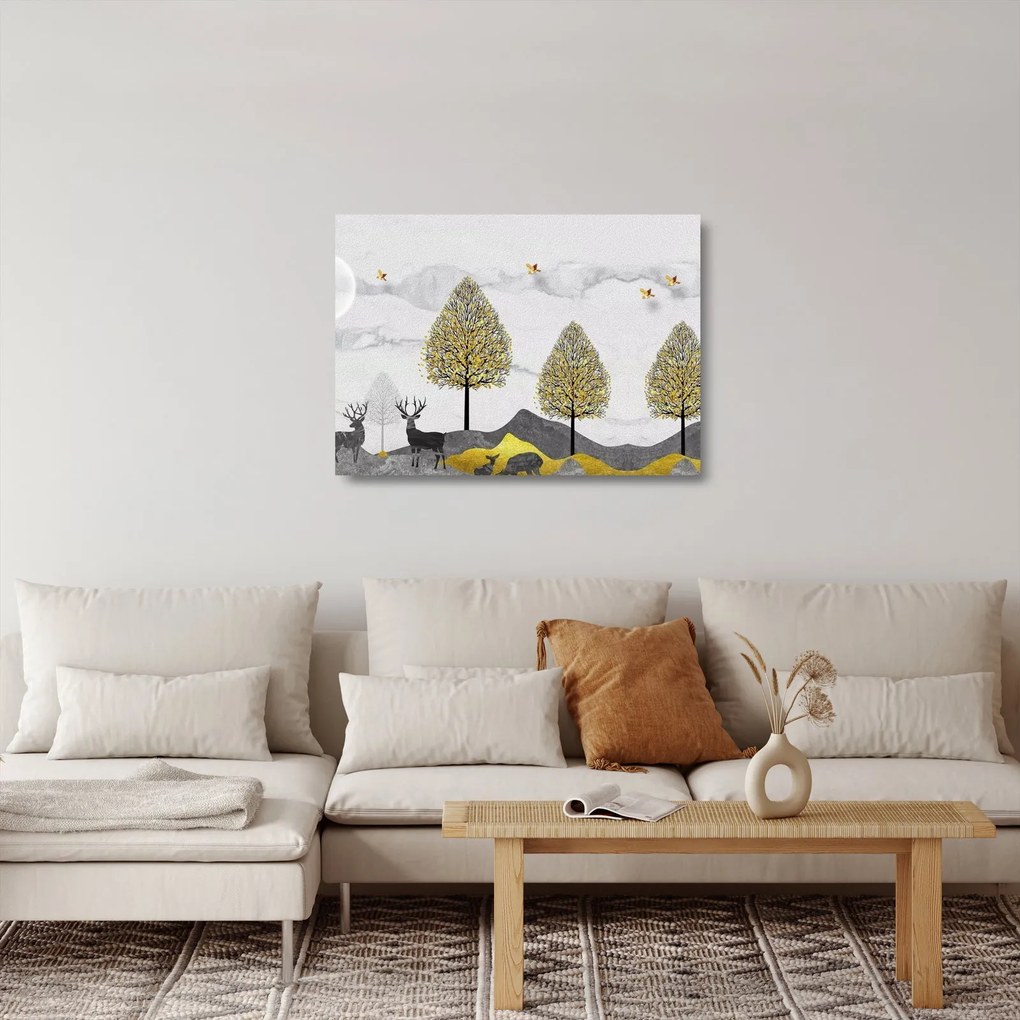 Festett szarvas képe (üvegen) (70x50 cm)