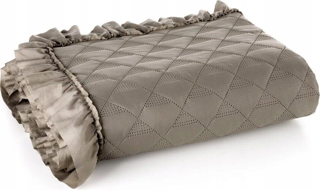 Ágytakaró Eurofirany poliészter 170 cm x 210 cm bézs Vanesa Fodros