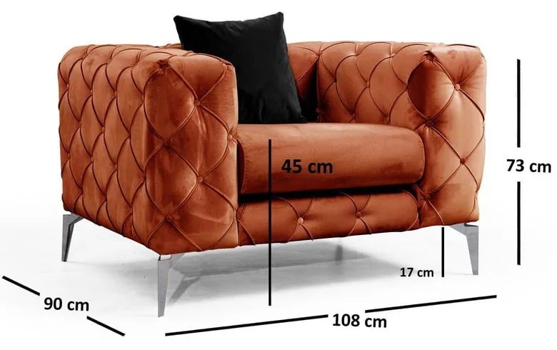 Narancssárga fotel Como – Artie