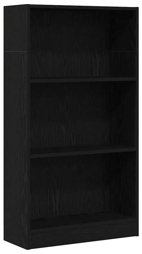 fekete tölgy szerelt fa könyvespolc 60x24x109 cm