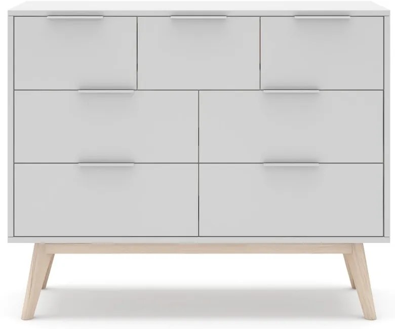 Fehér alacsony komód 120x83 cm Campus – Marckeric
