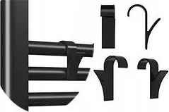 Akasztós fürdőszobai radiátor tartó törölközőtartó, fekete