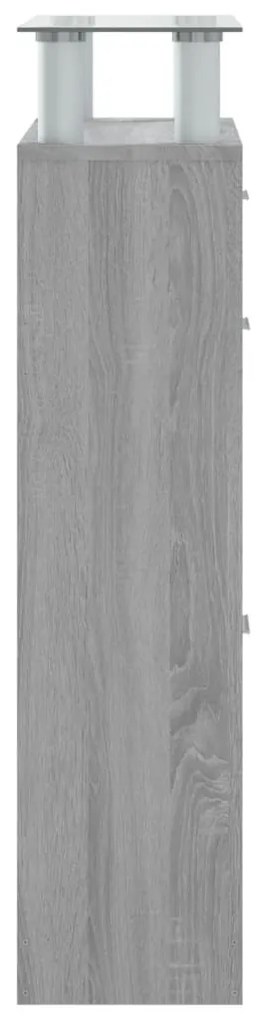szürke sonoma színű szerelt fa cipősszekrény 63x24x104 cm