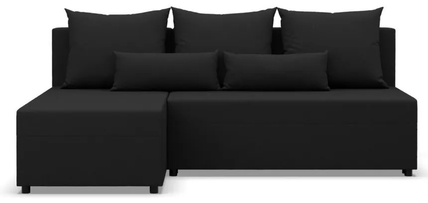 Nobu sarokkanapé, fonott, univerzális oldal, fekete