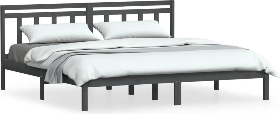 vidaXL szürke tömör fenyőfa ágykeret 200 x 200 cm