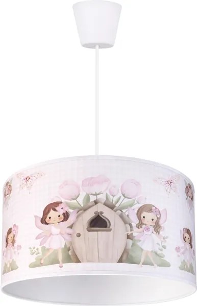 Brilagi - LED gyerekszoba csillár zsinóron BOBO 1xE27/60W/230V átm. 35 cm rózsaszín/tündérek