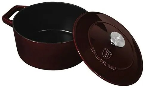 Berlinger Haus Öntöttvas edény fedővel Burgundy Line, 24 cm