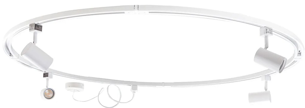 Modern sínrendszer 4 fehér spotlámpával, 1 fázisú, kerek - Iconic Jeana