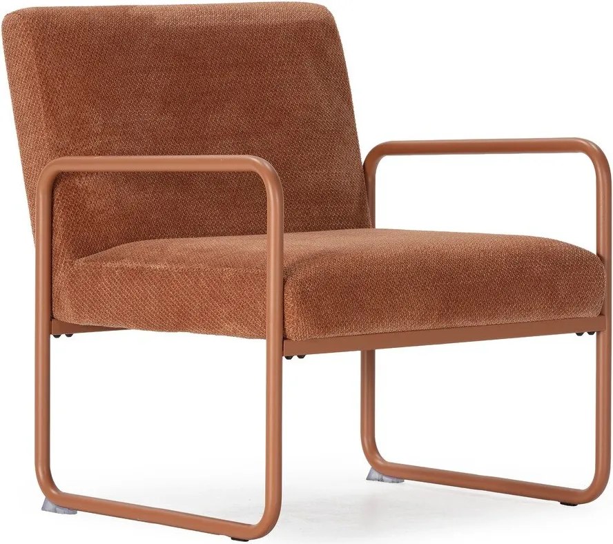 Terrakotta színű zsenília fotel Vince – MOME