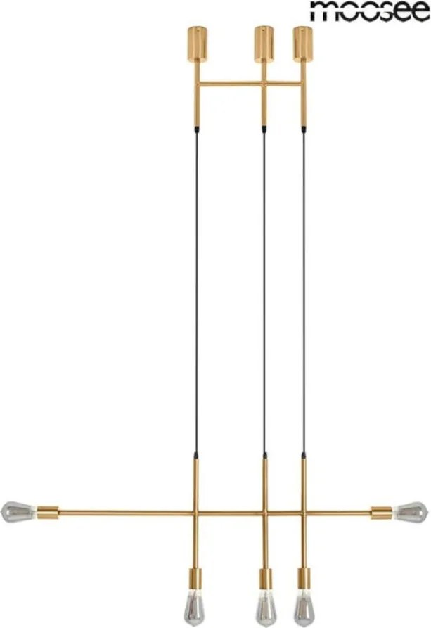 KING HOME MSE010100396 RIVA Többágú Függesztett Lámpa Füstös, Arany E27 IP20