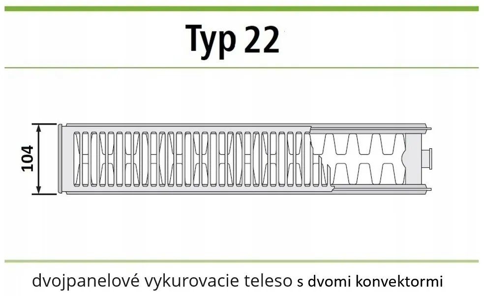 Invena Prov K22, panelradiátor 550x1000 mm 1684W tartozékokkal és oldalcsatlakozóval, fehér, INV-UG-91-5510-A