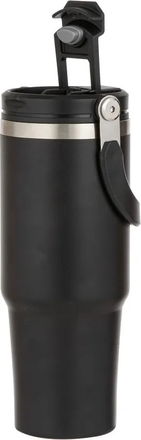 Fekete rozsdamentes acél utazó ivópalack 1 l Eco – Ladelle