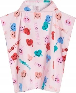 Kapucnis Törölköző Ágytakaró Rózsaszín Szív Mintás Felirat