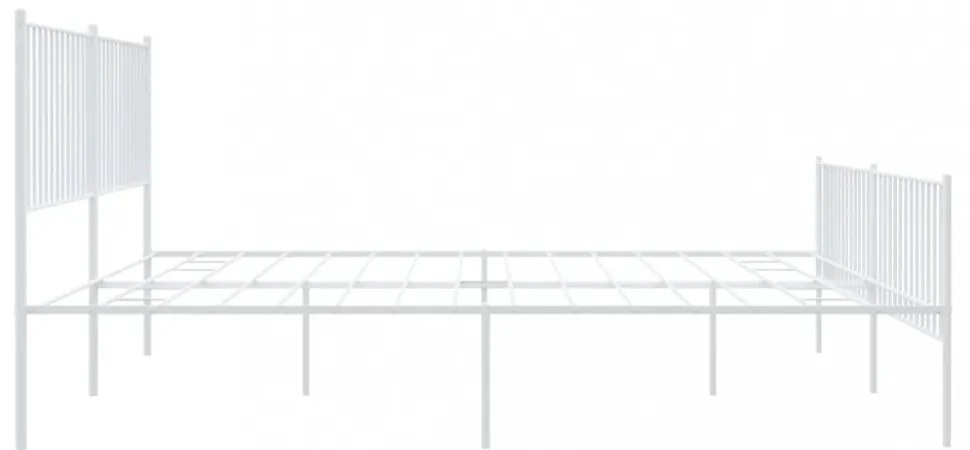 fehér fém ágykeret fej- és lábtámlával 200x200 cm