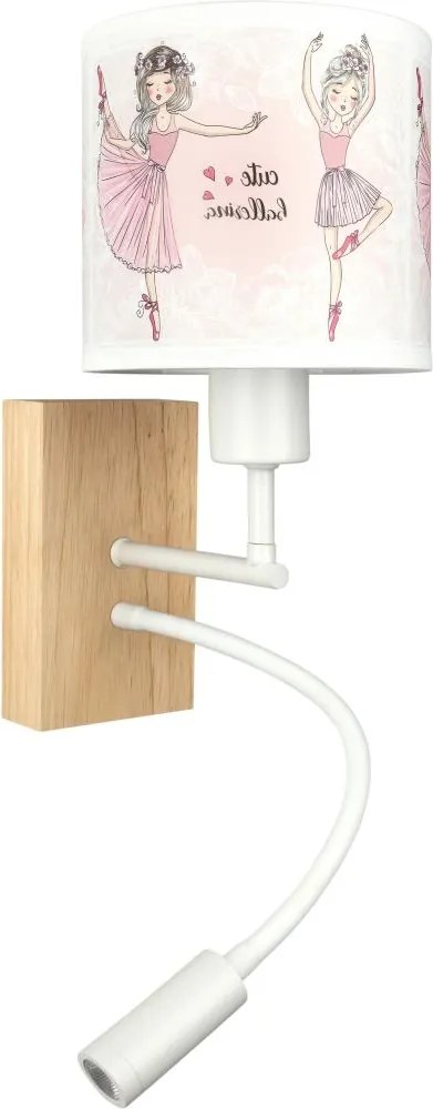 BRILAGI - LED Flex. lámpa BOBO WOOD 1xE27/25W/230V + LED/3W tölgy/fehér/rózsaszín/csomag