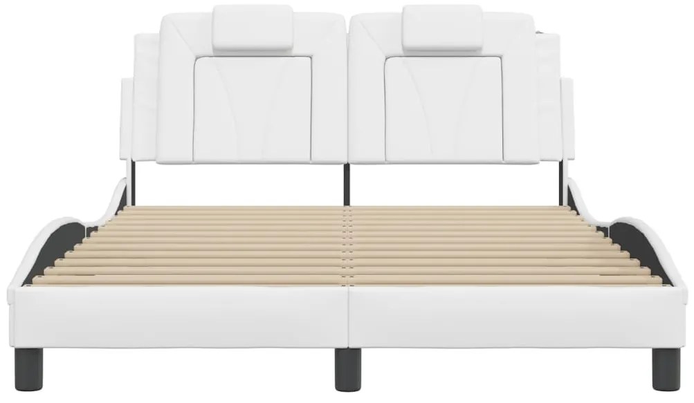 fehér műbőr ágykeret Viana matrac nélkül 140x200 cm