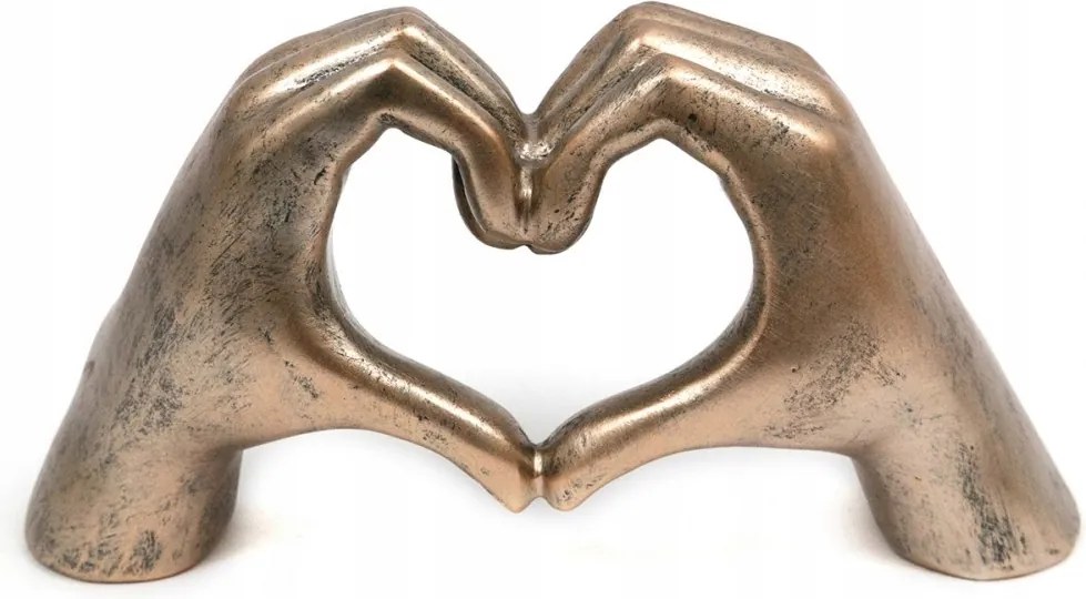 Szív Figura Kézzel Antik Arany 16x24cm A Szerelem Szimbóluma 15 25