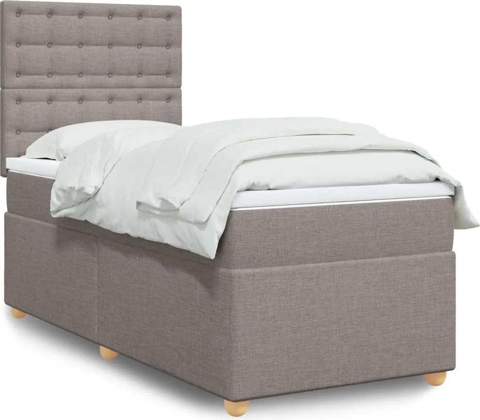 vidaXL tópszínű szövet rugós ágy matraccal 80 x 200 cm