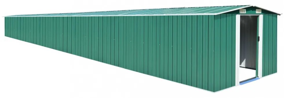 zöld horganyzott acél kerti fészer 257 x 990 x 181 cm