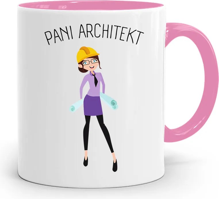 Rózsaszín Építész Bögre Ajándék fényképes nyomtatással