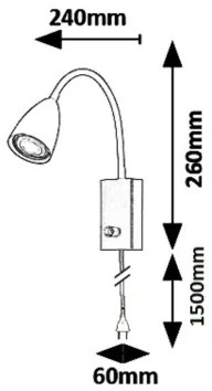 Rabalux 6719 - Fali spotlámpa MIKA 1xGU10/25W/230V