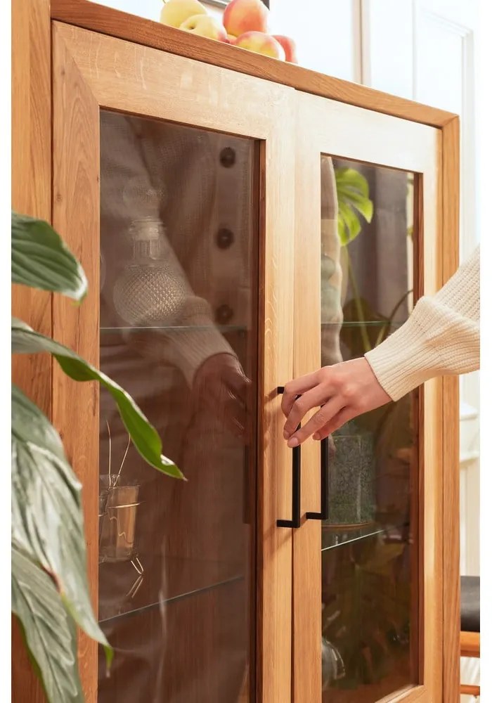 Natúr színű tölgyfa tálalószekrény 97x125 cm Abies – The Beds