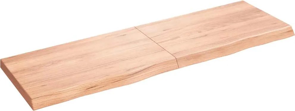 vidaXL világosbarna kezelt tömör fa fürdőszobai pult 160x50x(2-6) cm