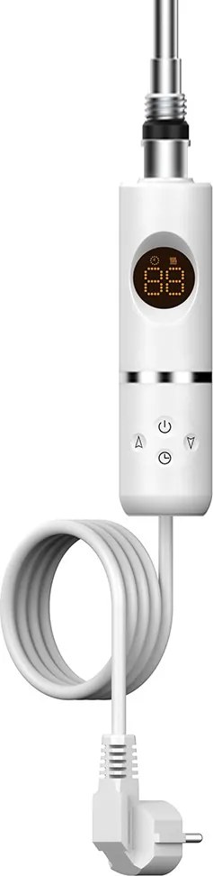 Elektromos fűtőpatron törölközőszárító radiátorhoz digitális hőfokszabályozóval 800W fehér