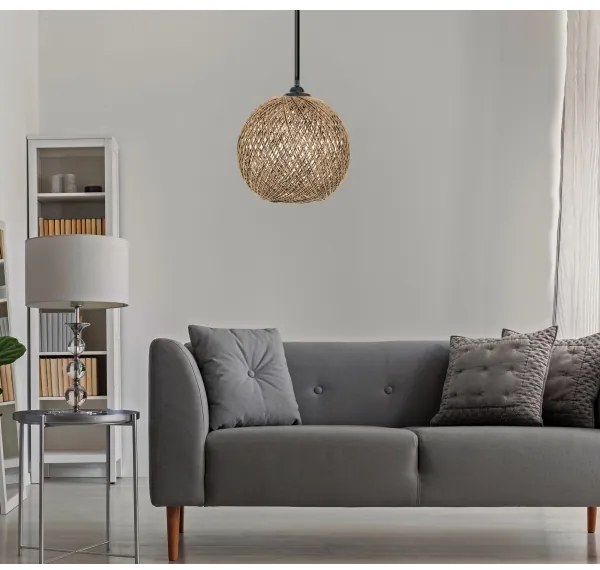 Csillár zsinóron JUTE 1xE27/60W/230V barna