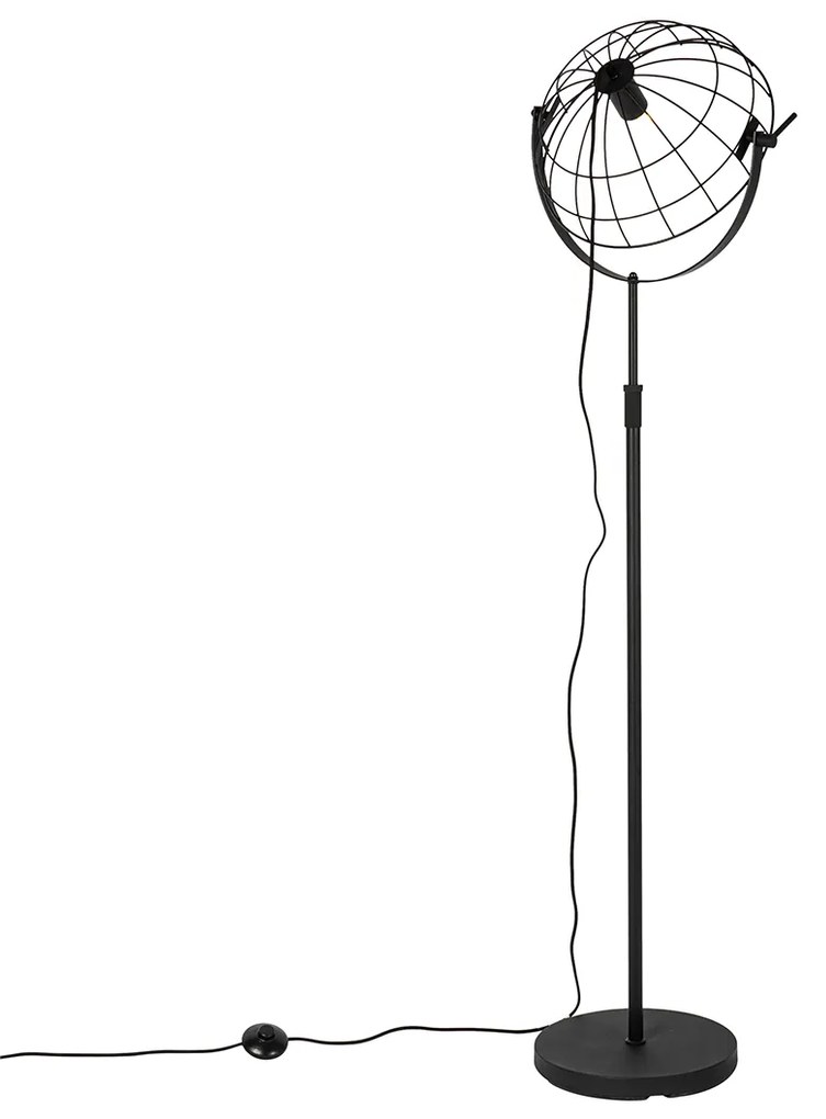 Ipari állólámpa fekete 35 cm állítható - Hanze