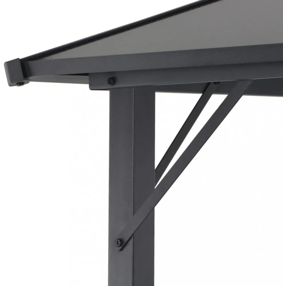 antracitszürke pavilon alumínium tetővel 3 x 3 m