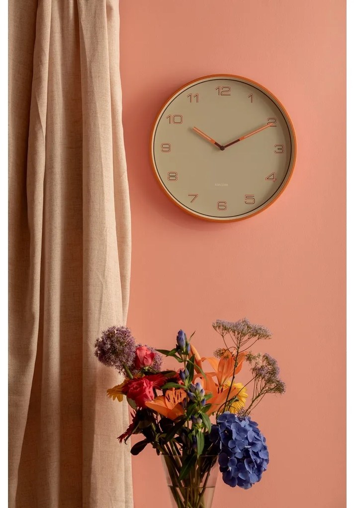 Karlsson 6013OR design falióra narancssárga, átmérő: 40 cm