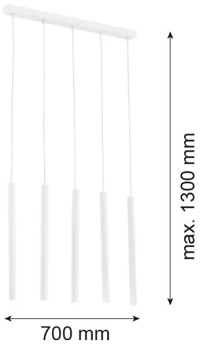Argon 2136 - Csillár zsinóron ETNA 5xG9/6W/230V fehér
