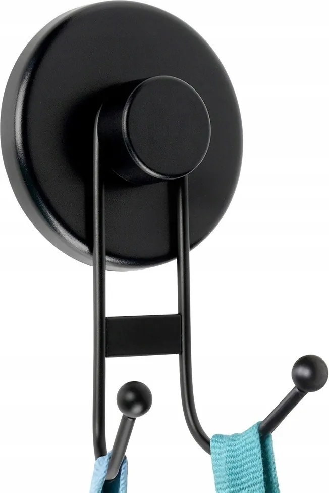 Akasztó Fém Fekete Dupla Fürdőszoba Fúrás Nélkül