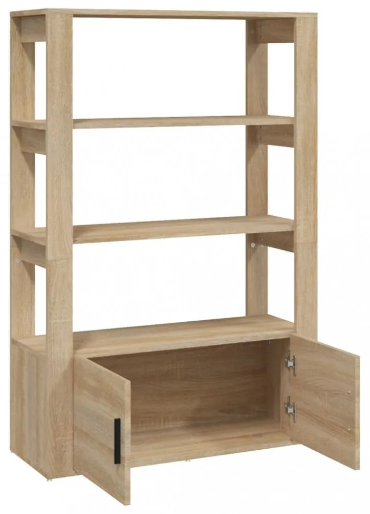 sonoma tölgy színű szerelt fa tálalóasztal 80x30x119,5 cm
