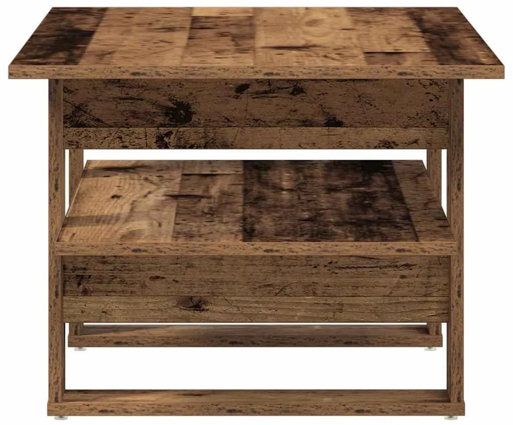 antik fa színű szerelt fa dohányzóasztal 102 x 55 x 42 cm
