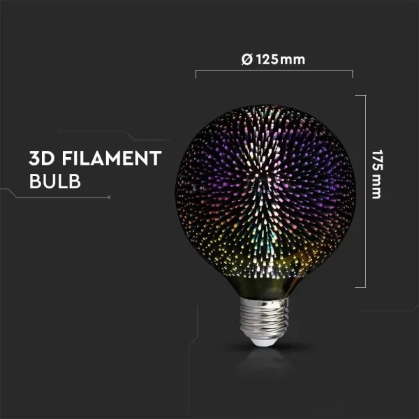 LED 3D dekorációs izzó FILAMENT G125 E27/4W/230V 3000K
