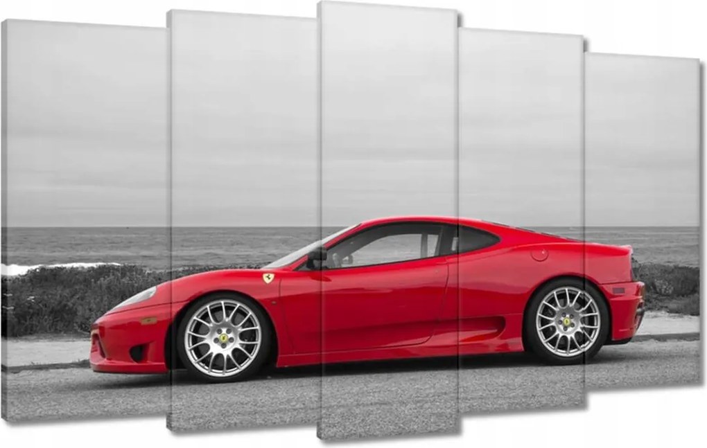 Vászonkép 100x60 Piros Ferrari a tengerparton