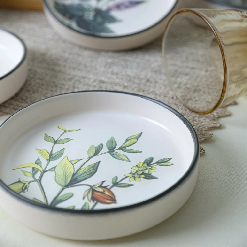 6 darab 14 cm-es Herbal fajansz tálkészlet