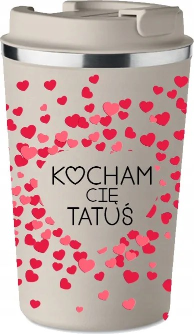 Prémium Termo Bögre bézs Apák Napi Ajándék Szeretlek apu KT_56