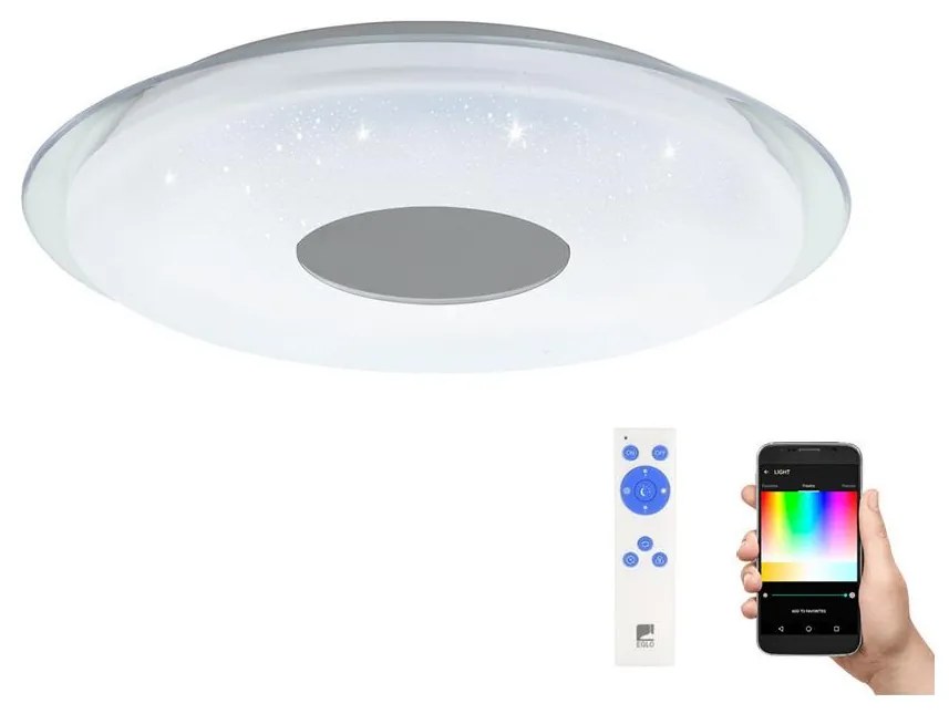 Eglo 98768 - LED RGB fényerő-szabályozó mennyezeti lámpa LANCIANO-C LED / 38W / 230V + RC
