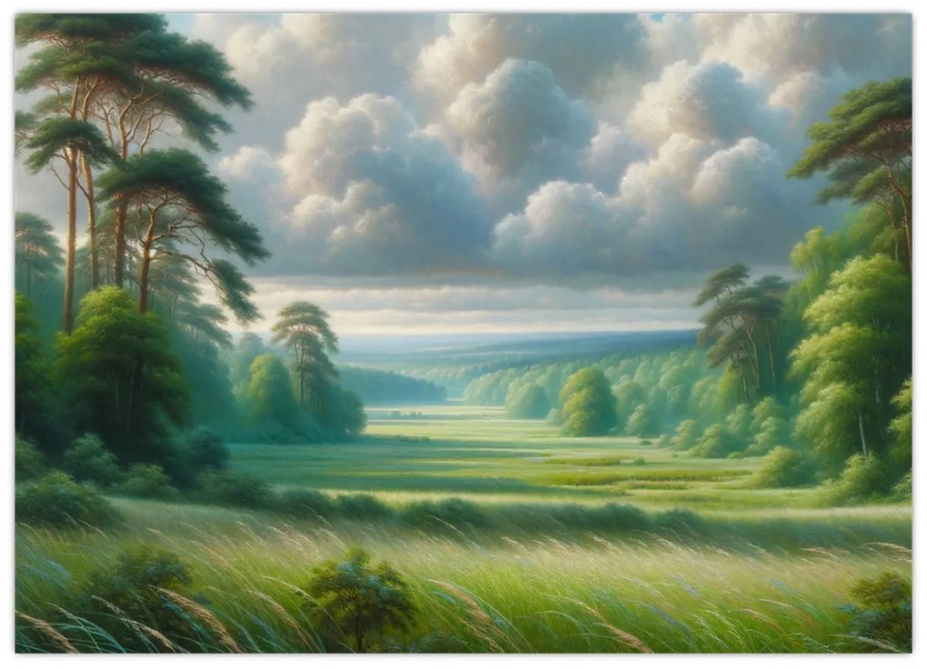 Kép - Zöld táj (70x50 cm)