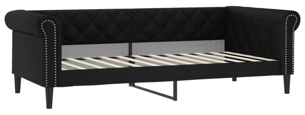 fekete műbőr kanapéágy keret 80 x 200 cm