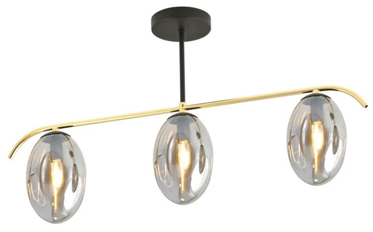 EMIBIG 1280-3 FINES Glamour Mennyezeti Lámpa Fekete, Grafit, Arany E14 IP20