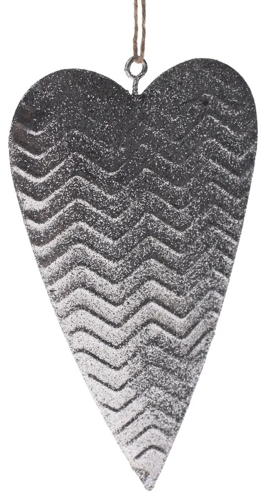 Teramo ezüst szíjra akasztható szív, 20 x 10 cm