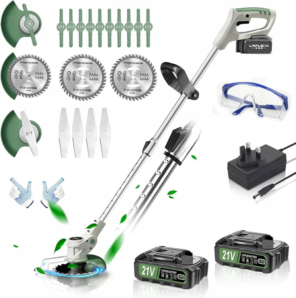 Jwdj Akkumulátoros fűszegélynyíró 21 V-os fém pengével