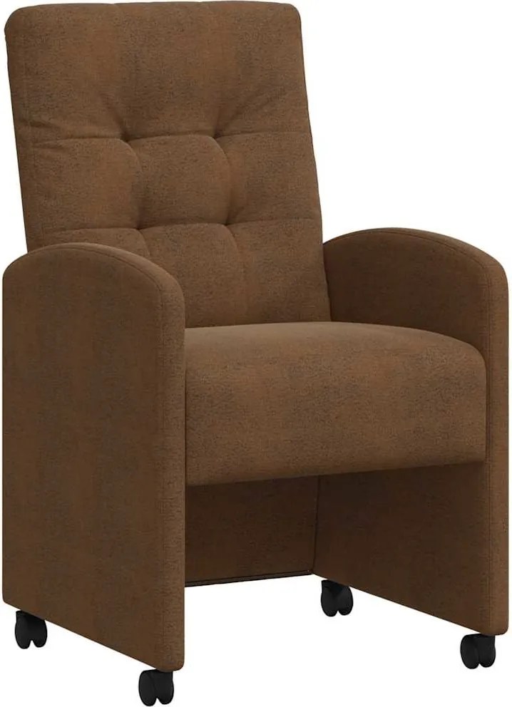 vidaXL Kerekes Étkező Székek 2 pcs Barna 58 x 67 x 97 cm Műbőr velúr