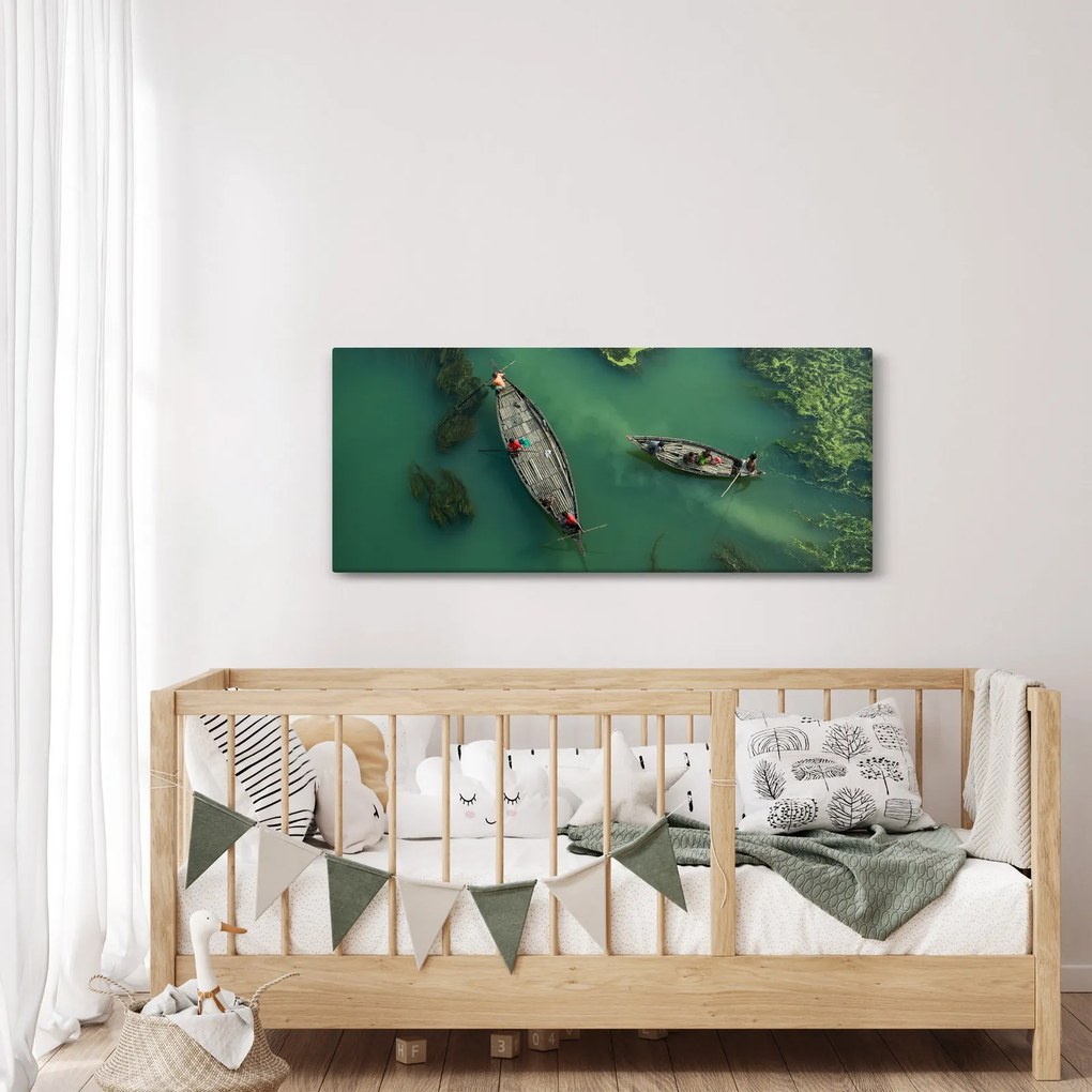 Kép - Horgászok a folyón (120x50 cm)