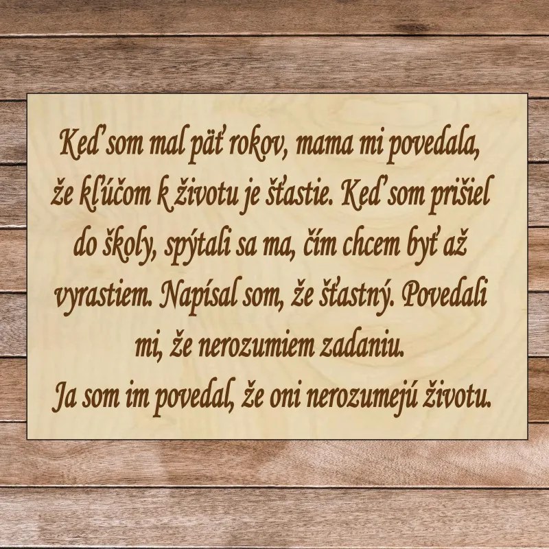 Fa jel a szöveggel - Az élet kulcsa | SENTOP