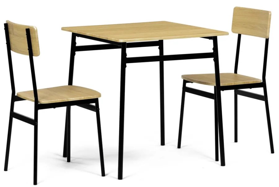 Set de sufragerie (1+2), MDF, decor stejar, cadru metalic negru